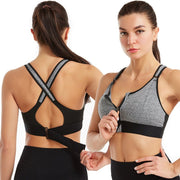 Adjustable Front Zipper Yoga Bra