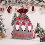 Large Christmas Stocking Candy Bags santa sacks Linen Christmas Gift Bag Drawstring Pocket Santa Claus Tote Bag - Modiniva LLC