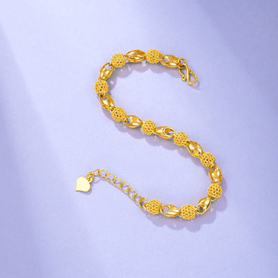 Alloy Gold-plated Beads Hollow Glossy Bracelet