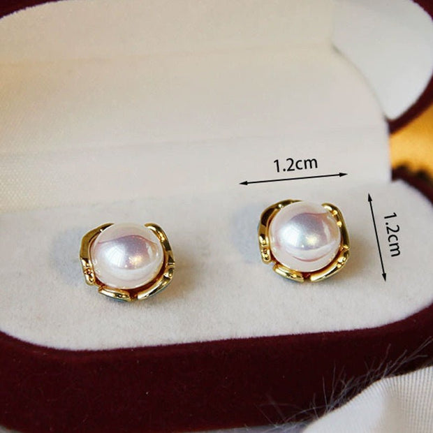 Antique Pearl Stud Earrings Silver + Jewelry & Watches + Modiniva LLC