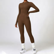 Tight long-sleeved yoga jumpsuit zipper abdominal high-intensity sports fitness clothing women Women's Clothing