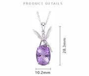 S925 Silver Inlaid Natural Amethyst Necklace