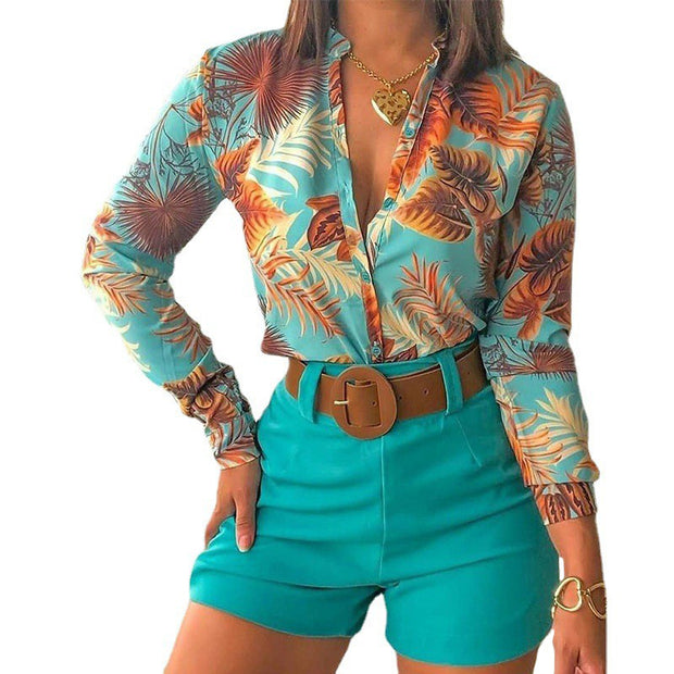 Standout Digital Print Long Sleeve Shirt Women's Clothing