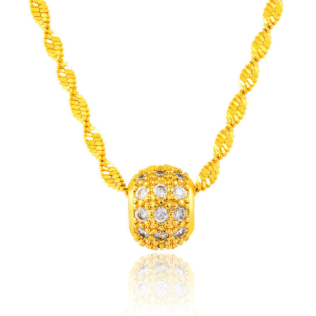 24k Gold Plated Bead Transfer Bead Necklace