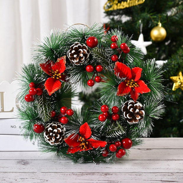 Christmas wreath American 30CM decorative door hanging new pendant rattan wreath 40CM garden layout - Modiniva LLC