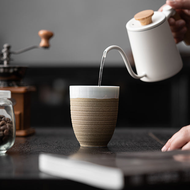 Japanese Stoneware Thread Coffee Cup - Modiniva LLC