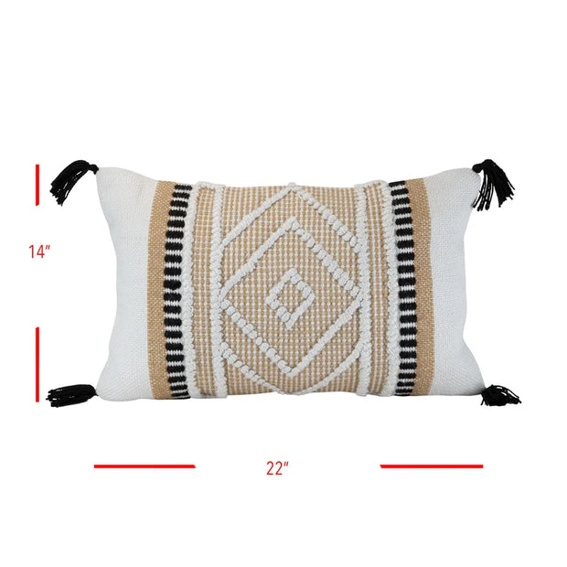 Indoor/Outdoor Elegance: Tassels Throw Pillow - Modiniva LLC