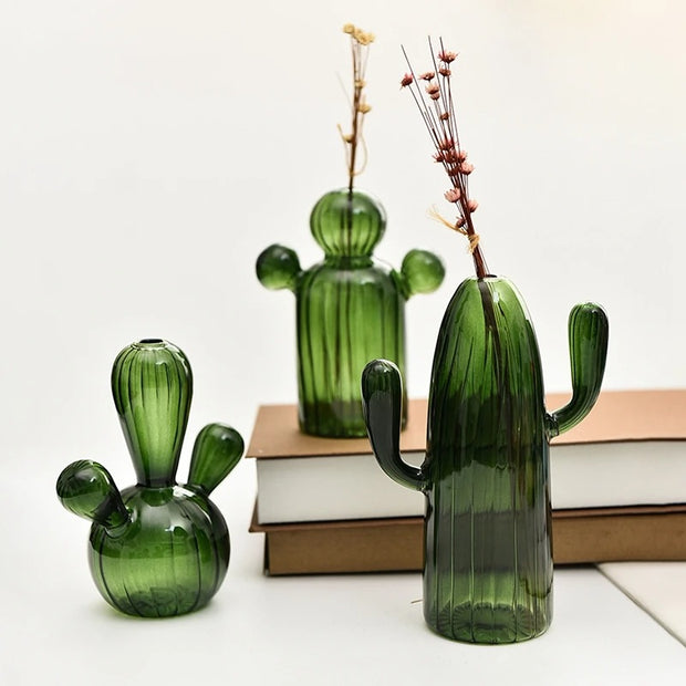 Cactus Shaped Glass Vase Home, Pets, Appliance