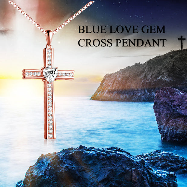 Rose Gold Plated Cross Necklace for Women