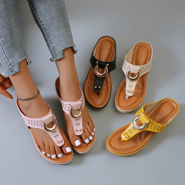 Comfort and Style with Orthopedic Low-Wedge Sandals