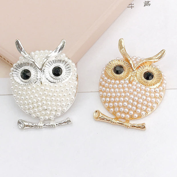 Show Your Love for Owls: The Tiny Pearl Owl Brooch Pearl Owl - Modiniva LLC