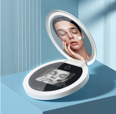 Pocket Mirror UV Mirror Sunscreen Testing Camera With Light 2X Magnification Travel Makeup 3.5in Pocket - Modiniva LLC