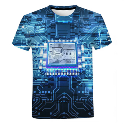 3D Printed Electronic Chip Oversized T-Shirt - Modiniva LLC