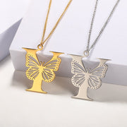 Butterfly Initial Pendant Necklace + Jewelry & Watches + Modiniva LLC