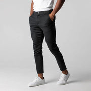 Cotton Casual Pants for Men Black Men's Clothing