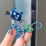 Unleash Your Inner Fancy Kitty Cartoon Brooch Pin! - Modiniva LLC