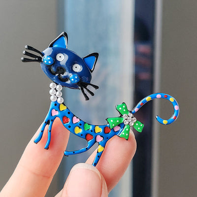 Unleash Your Inner Fancy Kitty Cartoon Brooch Pin! - Modiniva LLC