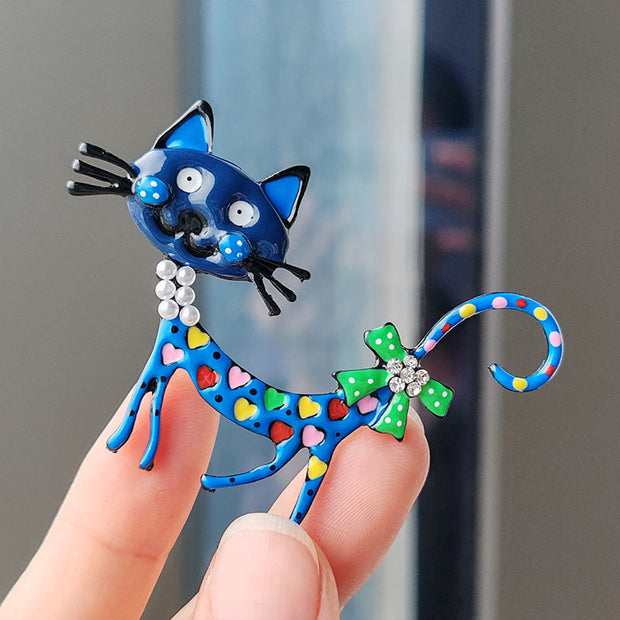 Unleash Your Inner Fancy Kitty Cartoon Brooch Pin! - Modiniva LLC