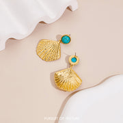 Seashell Echoes: Vintage Copper Earrings - Modiniva LLC