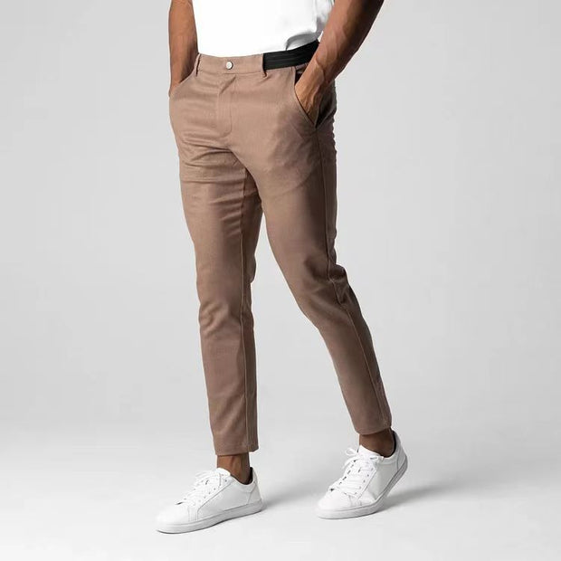 Cotton Casual Pants for Men Brown Men's Clothing