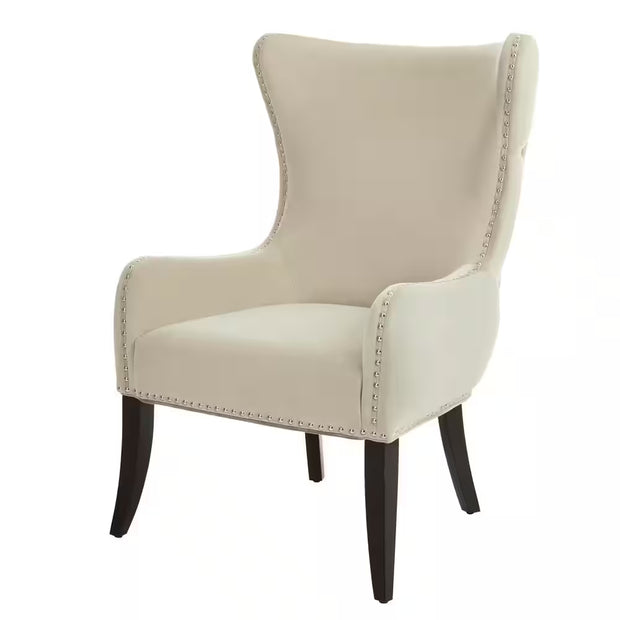 Maeford Biscuit Beige Upholstered Accent Chair - Modiniva LLC