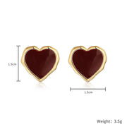 French Love Drop Oil Heart Earrings - Modiniva LLC