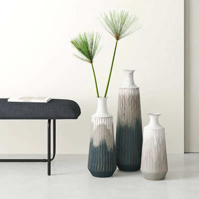 Elegant Trio: Marchmont 3-Piece Metal Vase Set - Modiniva LLC