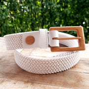 Luxury Braided Cotton Wood Belt for Women