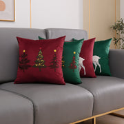 Christmas pillow case Embroidered moose pillow case - Modiniva LLC