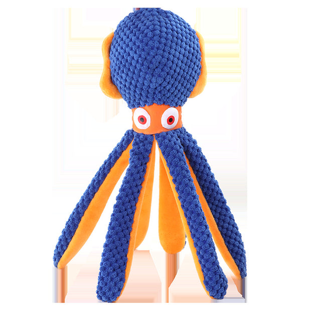 Cross-border popular pet dog plush toy, bite-resistant and sound-making plush octopus toy, dog chewing interactive toy - Modiniva LLC