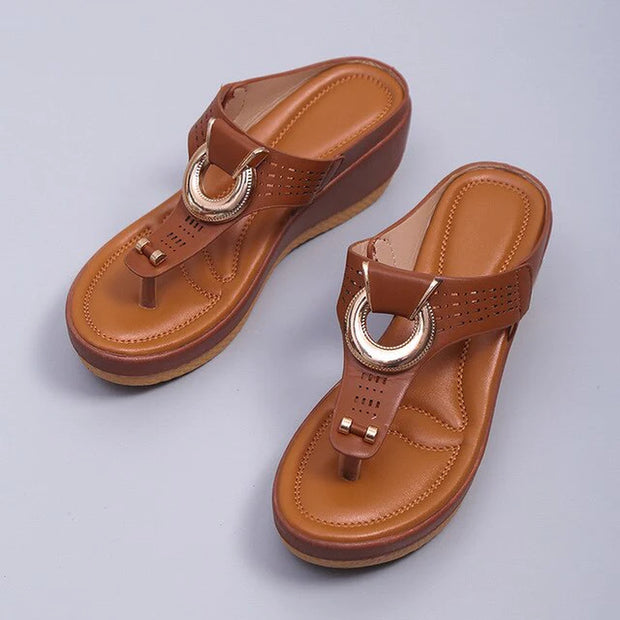 Comfort and Style with Orthopedic Low-Wedge Sandals