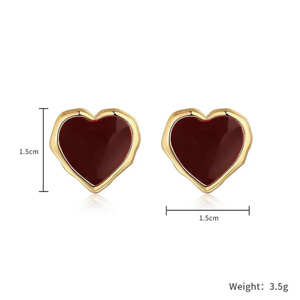 French Love Drop Oil Heart Earrings E22022A Jewelry & Watches