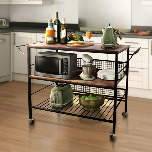 3-Tier Rolling Kitchen Cart - Modiniva LLC