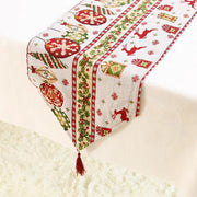 Christmas Elk Snowman Table Runner - Modiniva LLC