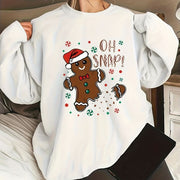 Cute Gingerbread Man Printed Christmas Casual Women's Ho odie