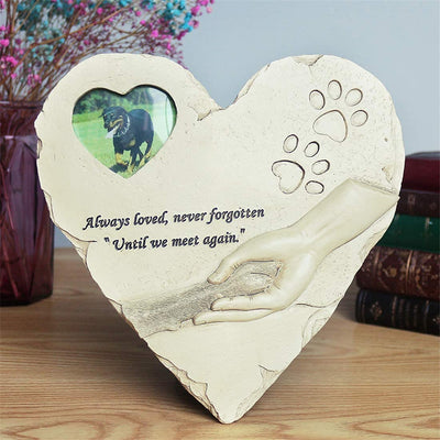 Cherished Memories: Heart-Shaped Pet Memorial Stones with Photo Frame - Modiniva LLC