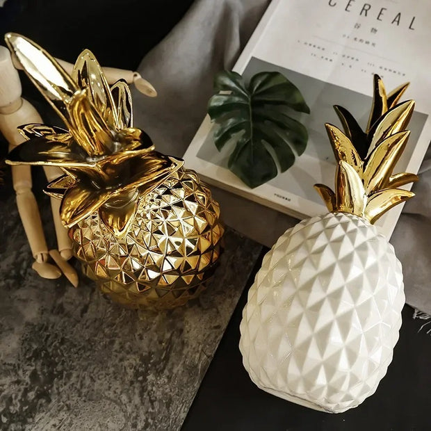 Light Luxury Ceramic Pineapple Golden Creative Home, Pets, Appliance