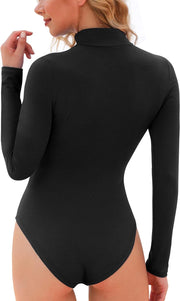 Versatility and Style with Turtleneck Long Sleeve Bodysuit - Modiniva LLC