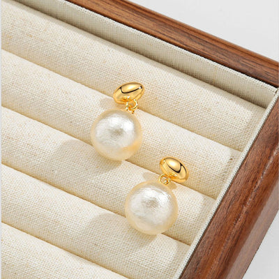 Elysian Elegance: Mini Pearl Ball Earrings - Modiniva LLC