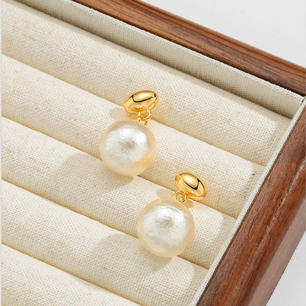 Elysian Elegance: Mini Pearl Ball Earrings - Modiniva LLC