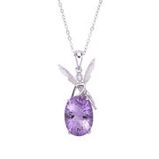 S925 Silver Inlaid Natural Amethyst Necklace