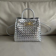 Metal Buckle Leather Shoulder Bag Silver (cowhide) Bags & Shoes