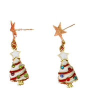 S925 Silver Needle Christmas earrings collection asymmetrical earrings sweet and lovely girl