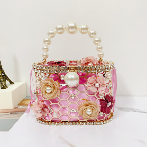 Pearl Diamond Drawstring Bag Pink Bags & Shoes