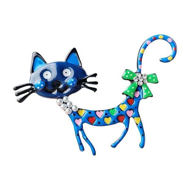 Unleash Your Inner Fancy Kitty Cartoon Brooch Pin! - Modiniva LLC