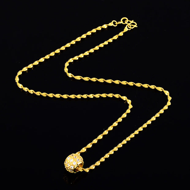 24k Gold Plated Bead Transfer Bead Necklace