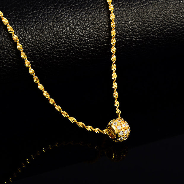 24k Gold Plated Bead Transfer Bead Necklace