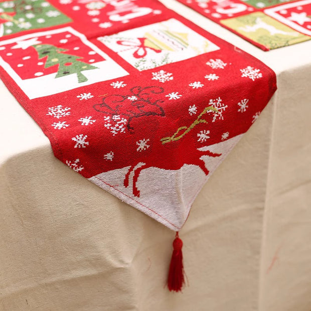 Christmas Elk Snowman Table Runner - Modiniva LLC