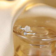 Silver Camellia Ring For Women Special-interest Design