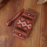 Vintage Cotton And Linen Printed Bohemian Style Lady Hand-carrying Wallet Card Holder